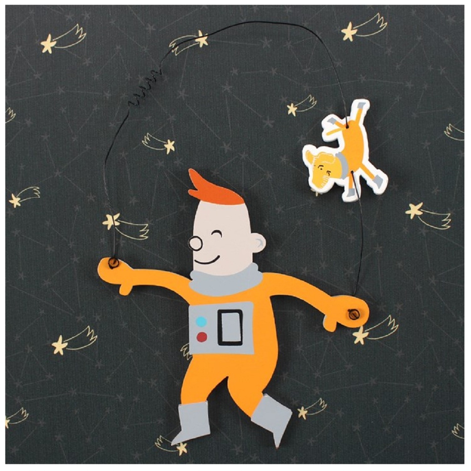 Bright And Colorful Space Adventure Door Hanger - Orange
