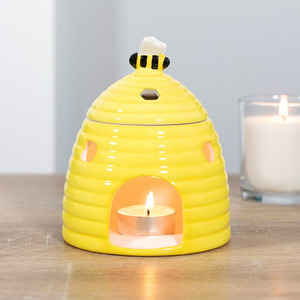 Cute Perfect Gift Beehive Oil Burner with Honeycomb Cutouts