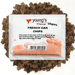Youngs French Oak Chips Shavings Home Brew Wine Making Oak Additive 30g