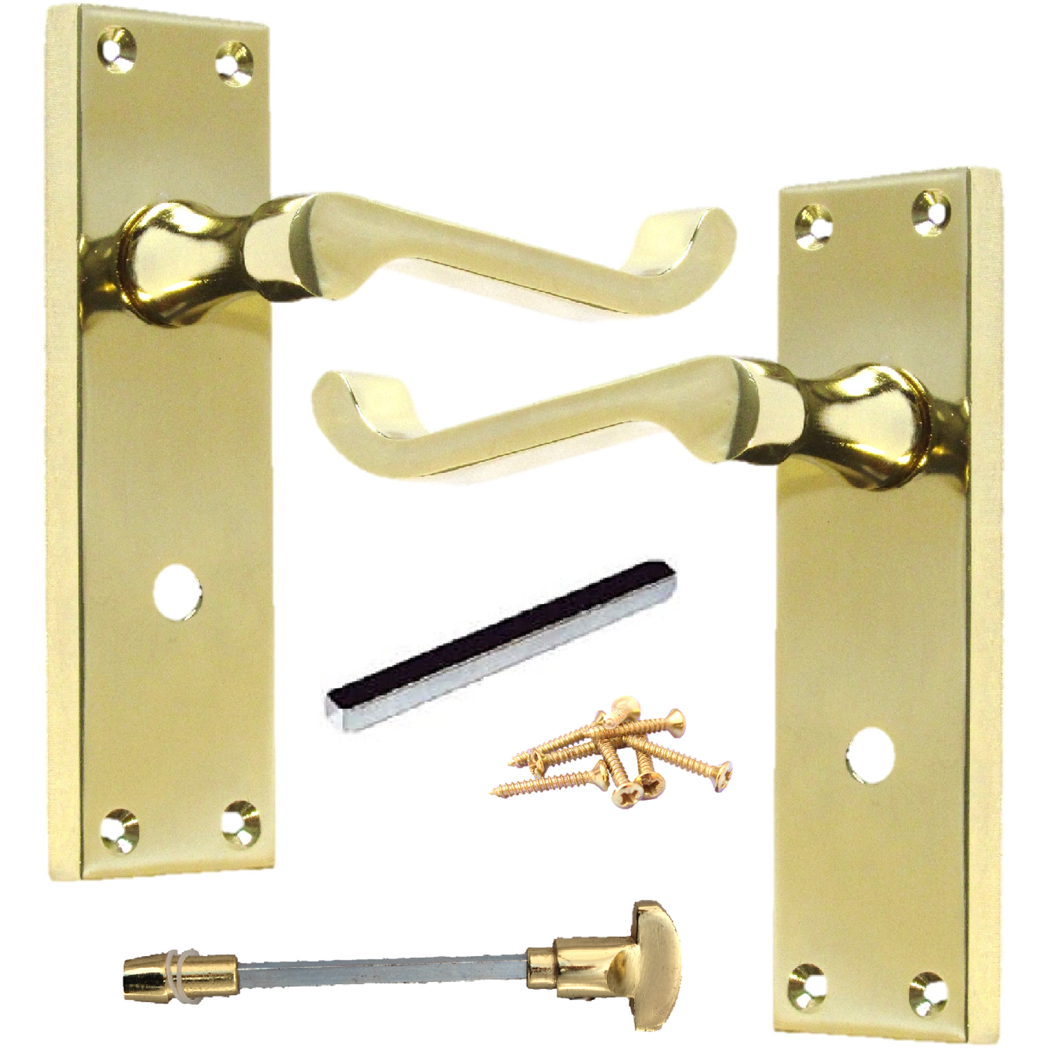 thumbnail image 2 of Infinity Decor Victorian Scroll Lever Door Handles - Pair With Latch & Screws 2 of 5