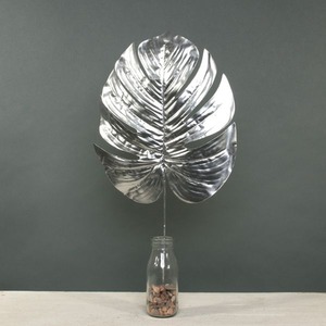 Large Metallic Monstera Leaf H52 cm
