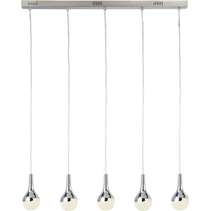 Champoton Chrome, Crystal Sand and Acrylic 5Lt Bar Pendant