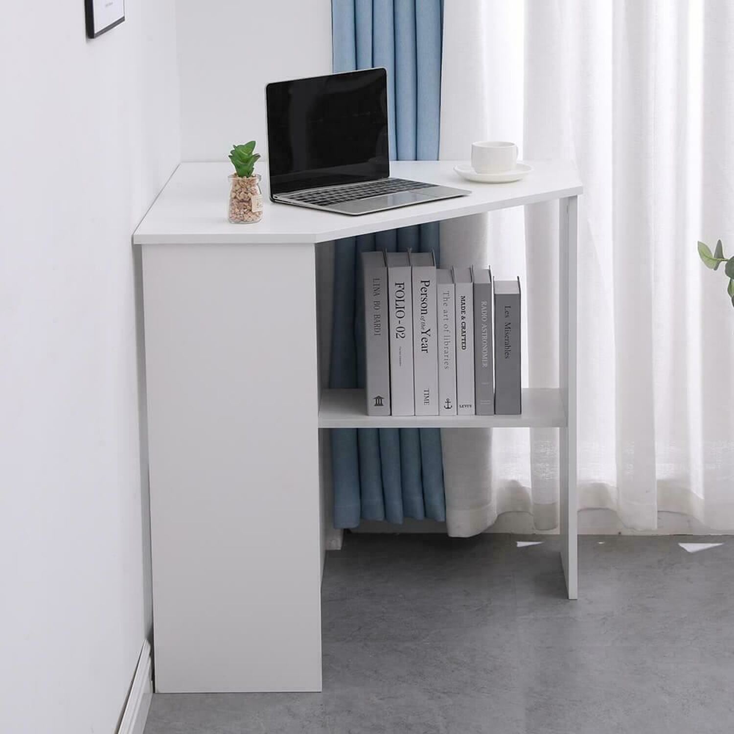 Home Source Wellington Compact Corner Computer Desk - White
