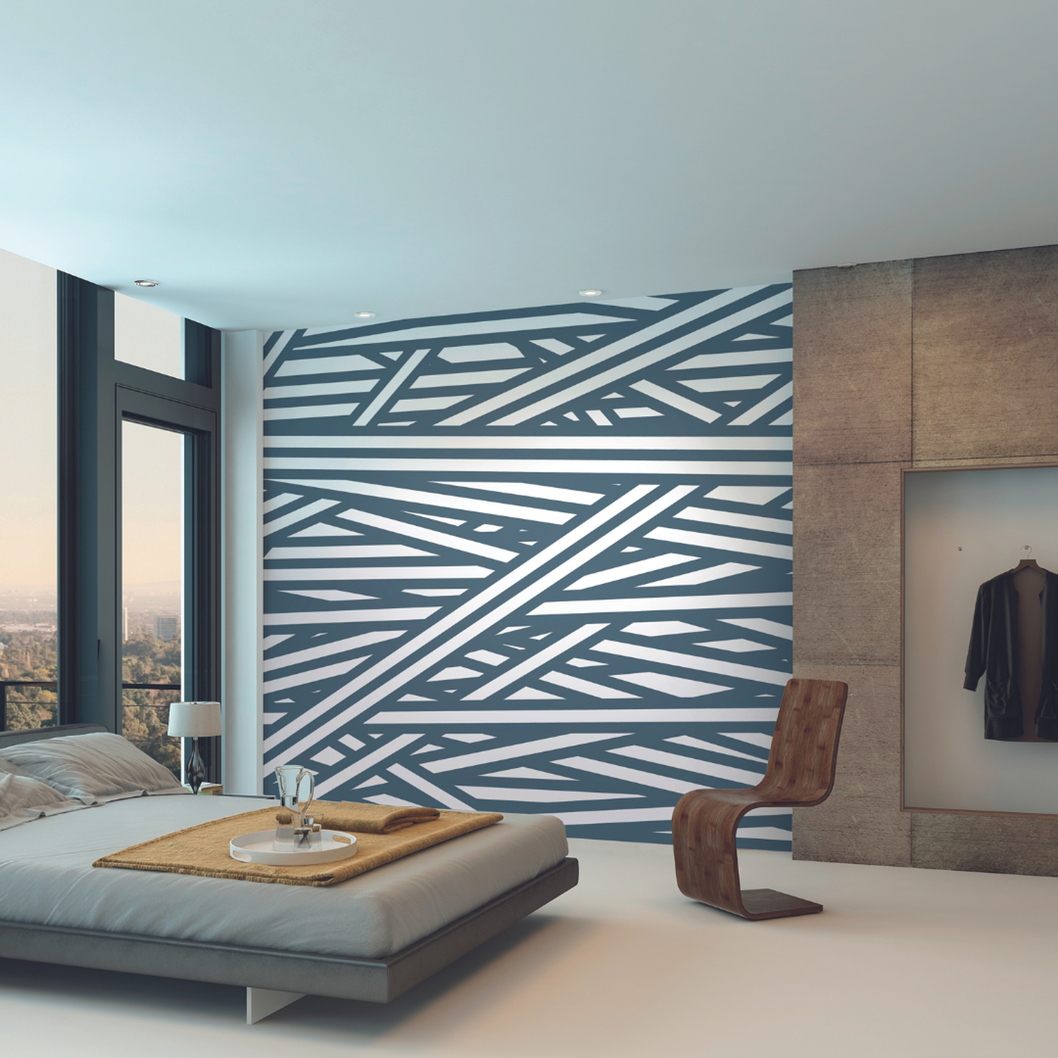 Striped Criss Cross Pattern Wall Mural