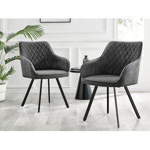 Koko Oak Effect Round Dining Table And 4 Falun Black Leg Dining Chairs