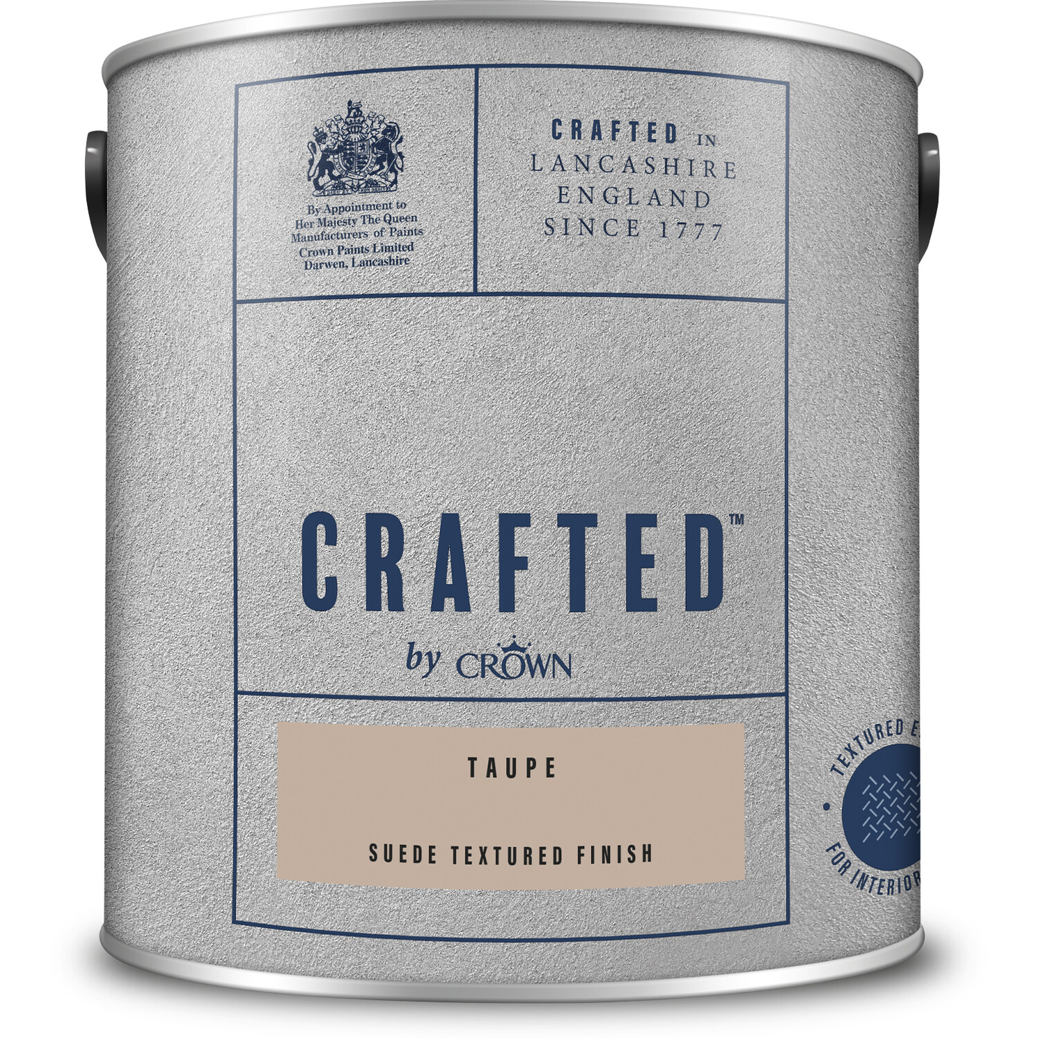 Crown Beige Suede Textured Emulsion Paint, 2.5L, Taupe 15.30 cm x 15.30 cm x 15.70 cm - Image 3