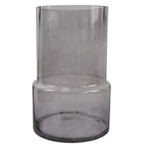 Grey Smoke Glass Vase