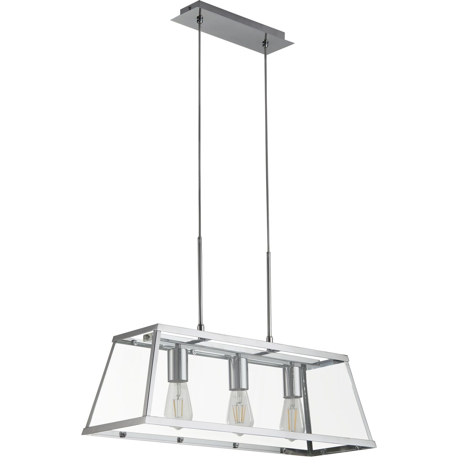 Greenhouse Three Light Chrome Pendant Bar - Chrome