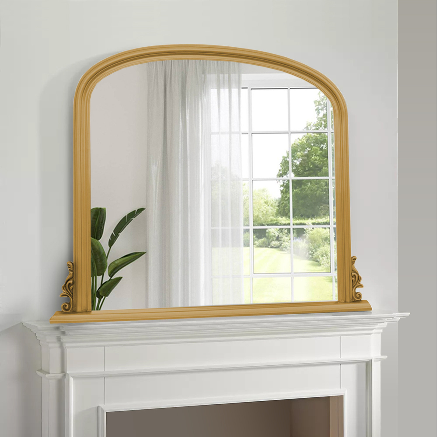 Image of Thornby Overmantle Mirror Antique Gold -&hellip;
