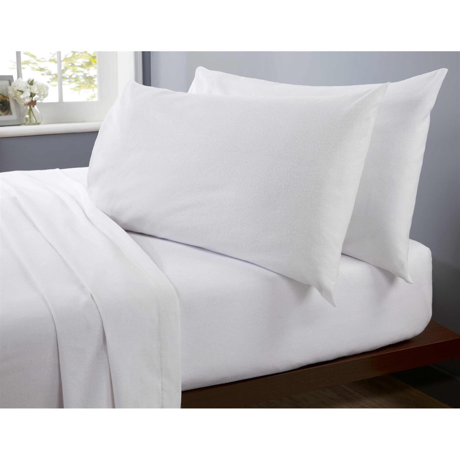 180 Thread Count Microfibre Sheet Set - White King