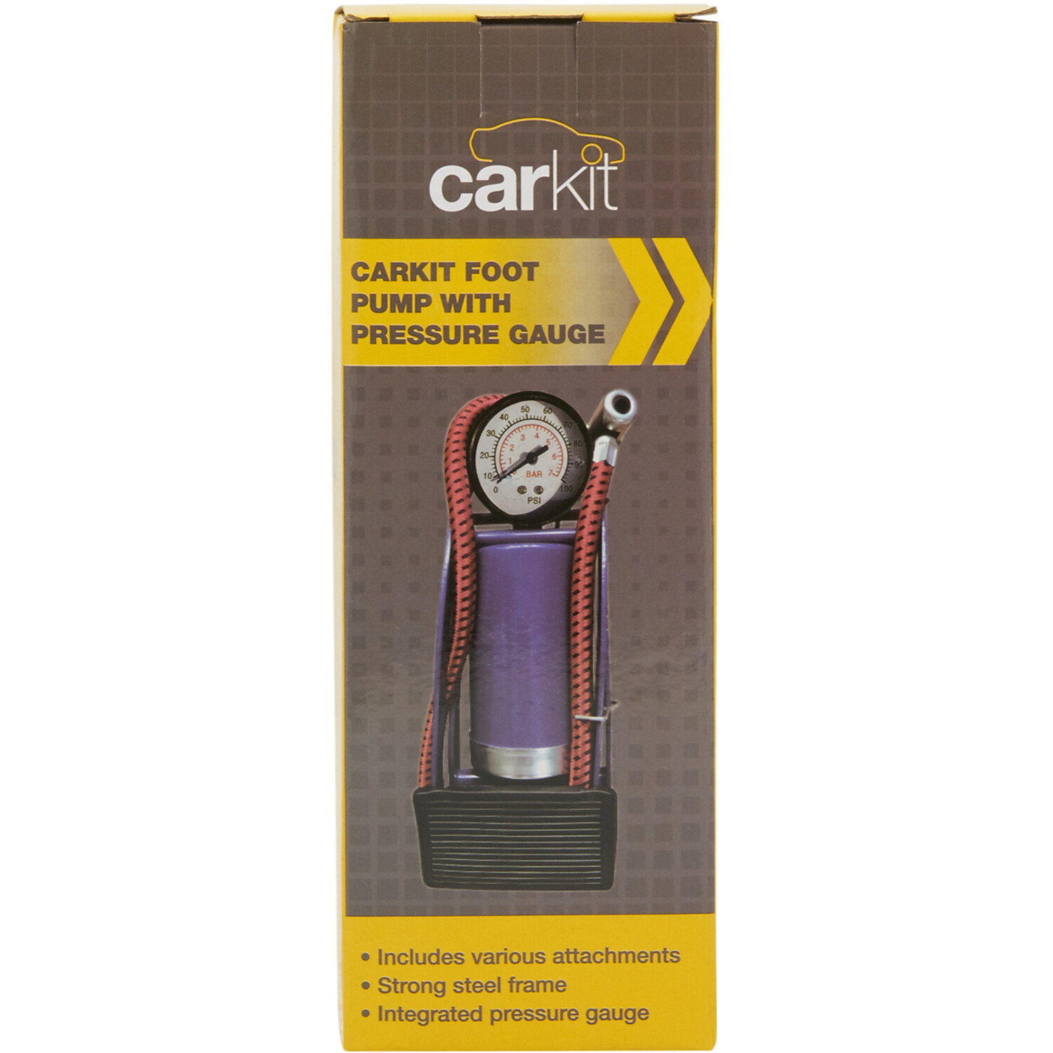 Carkit Foot Pump with Pressure Gauge