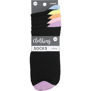 Pack of 5 Womens Coloured Socks