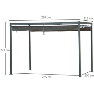 Naxos Metal Pergola Garden Gazebo Canopy