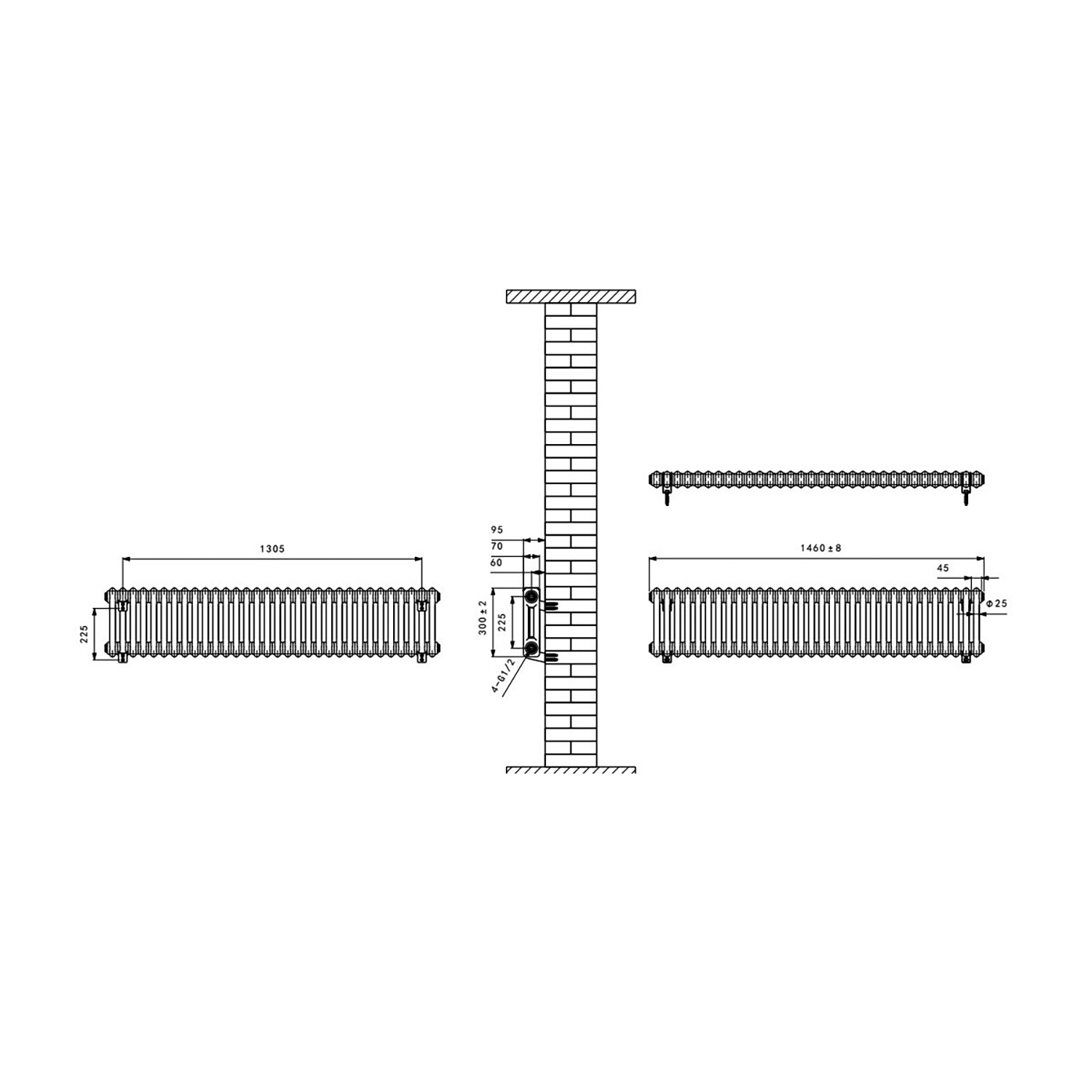 Double Column Horizontal Traditional Radiator