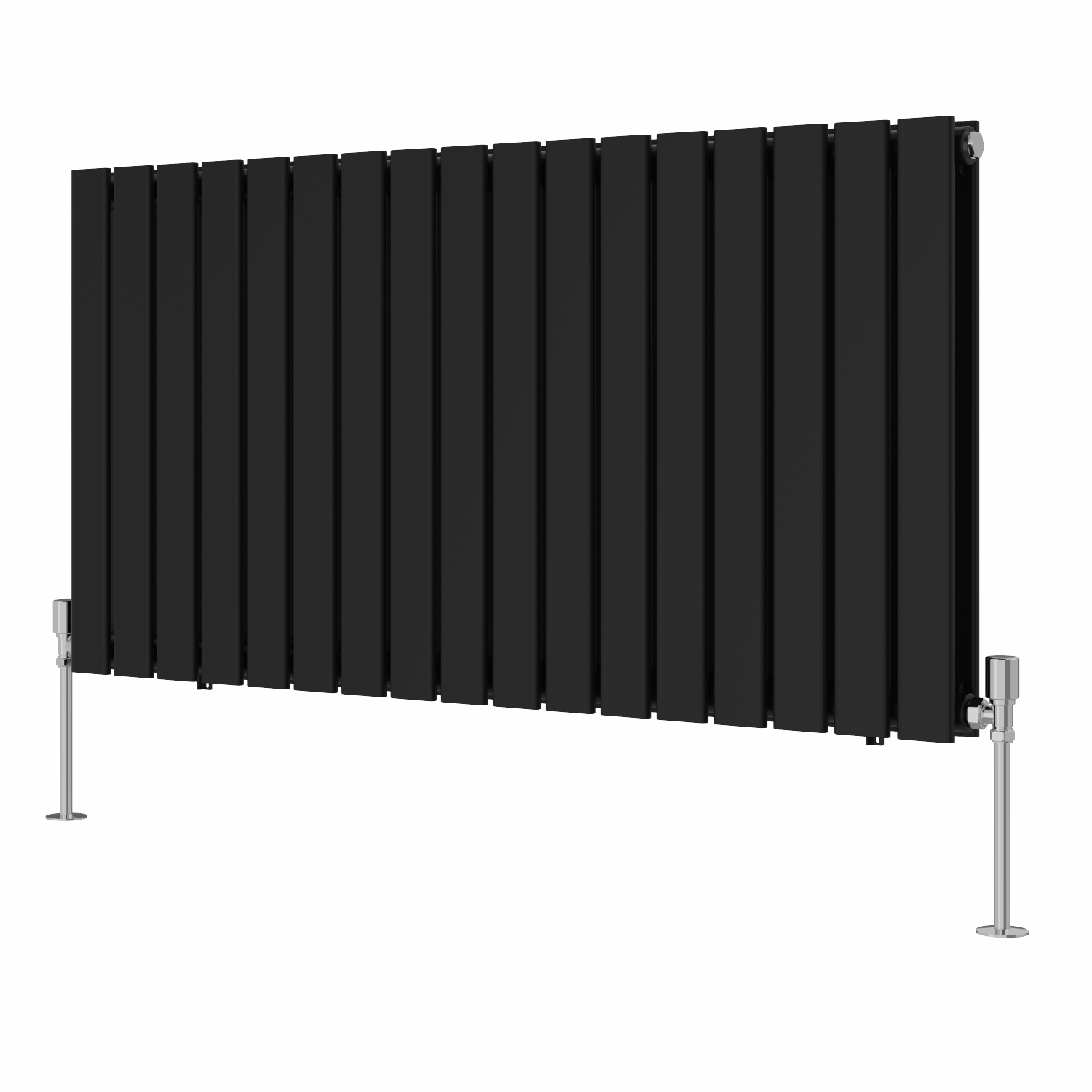 Half Panelling Radiator Flat Panel Horizontal Radiator Double Panel Black 600mm Tall