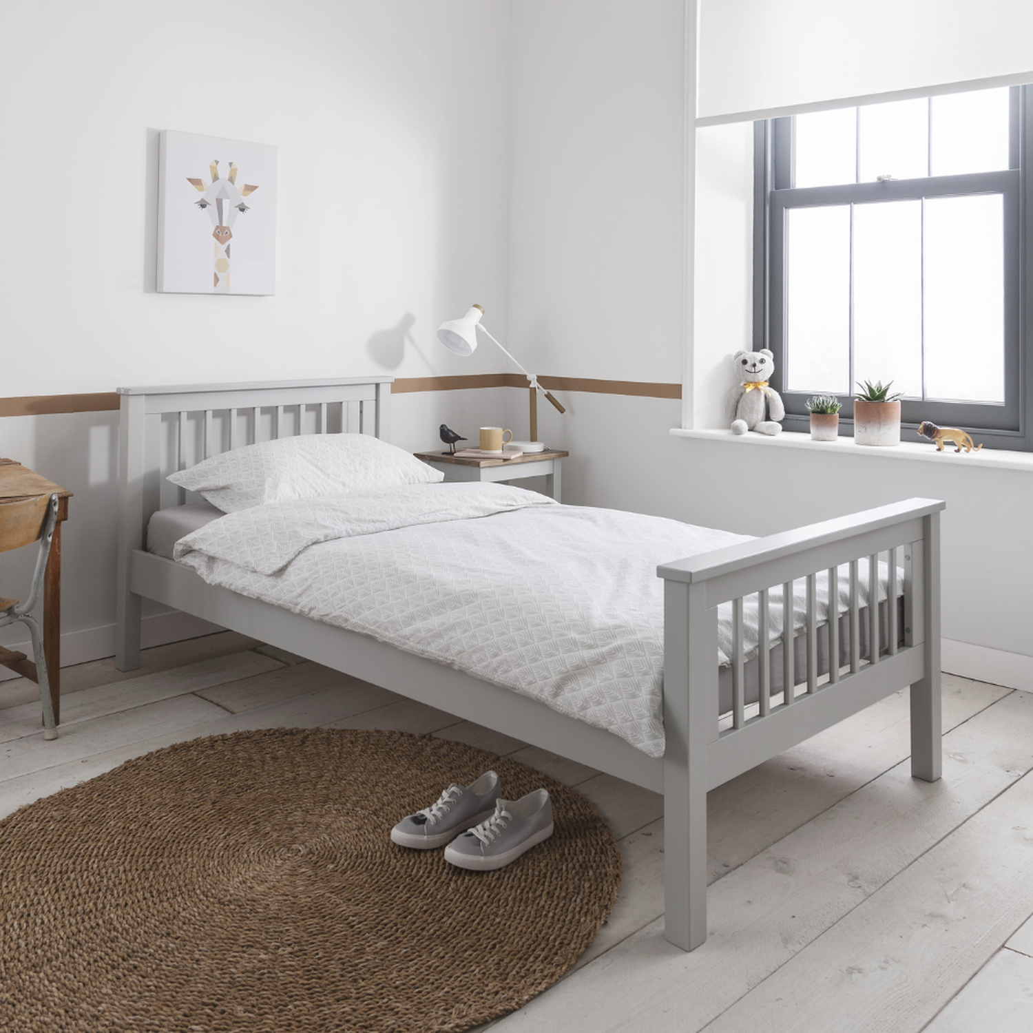 Hampshire Bed Single Frame - Light Grey