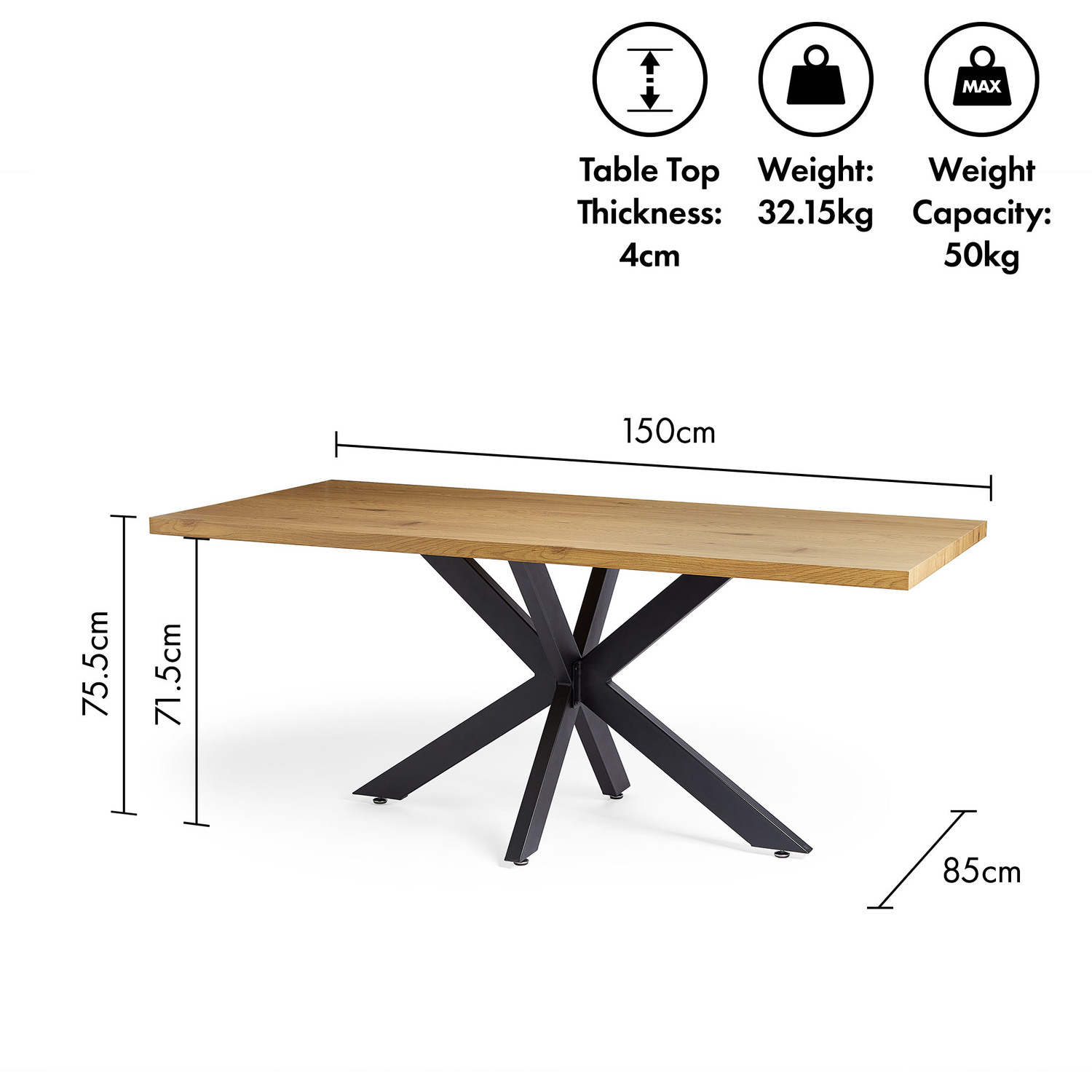 Light Wood and Rattan Effect Dining Table and Chairs Set