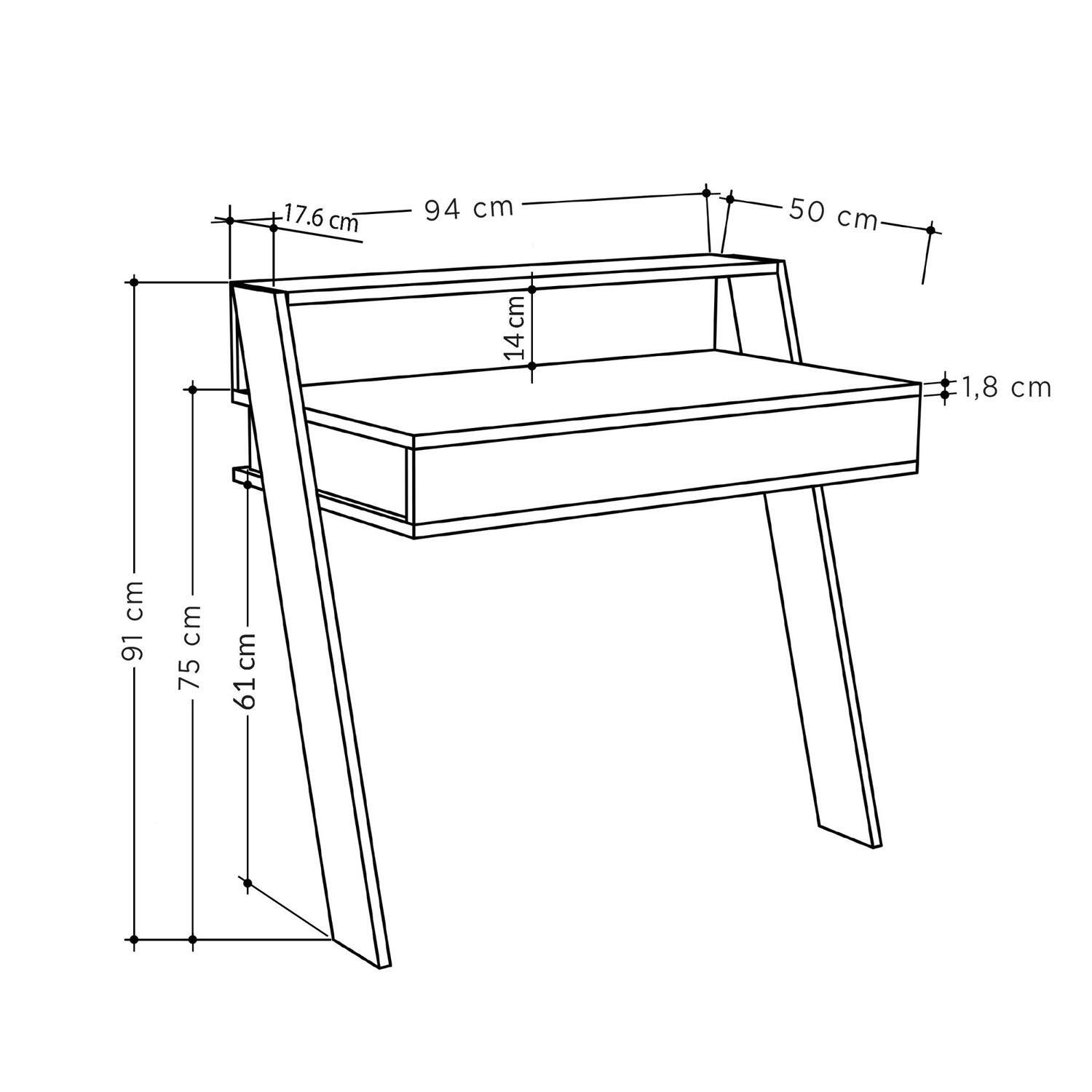 Fwstyle 1 Drawer 1 Shelf Home Office Wall Mounted Study Desk - Matt White