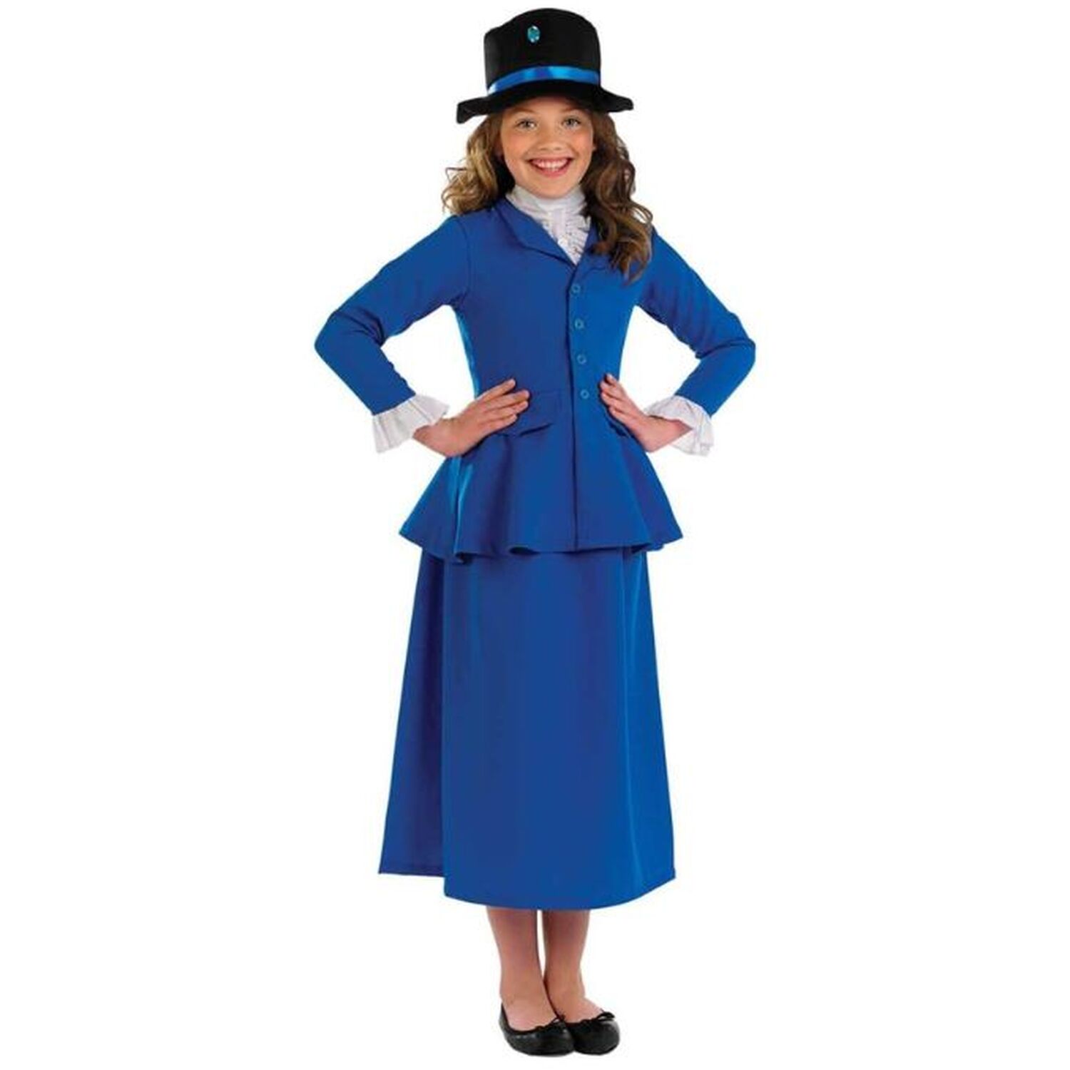 Child Mary Poppins Girl's Fancy Dress Costume 8-10 Years - Blue
