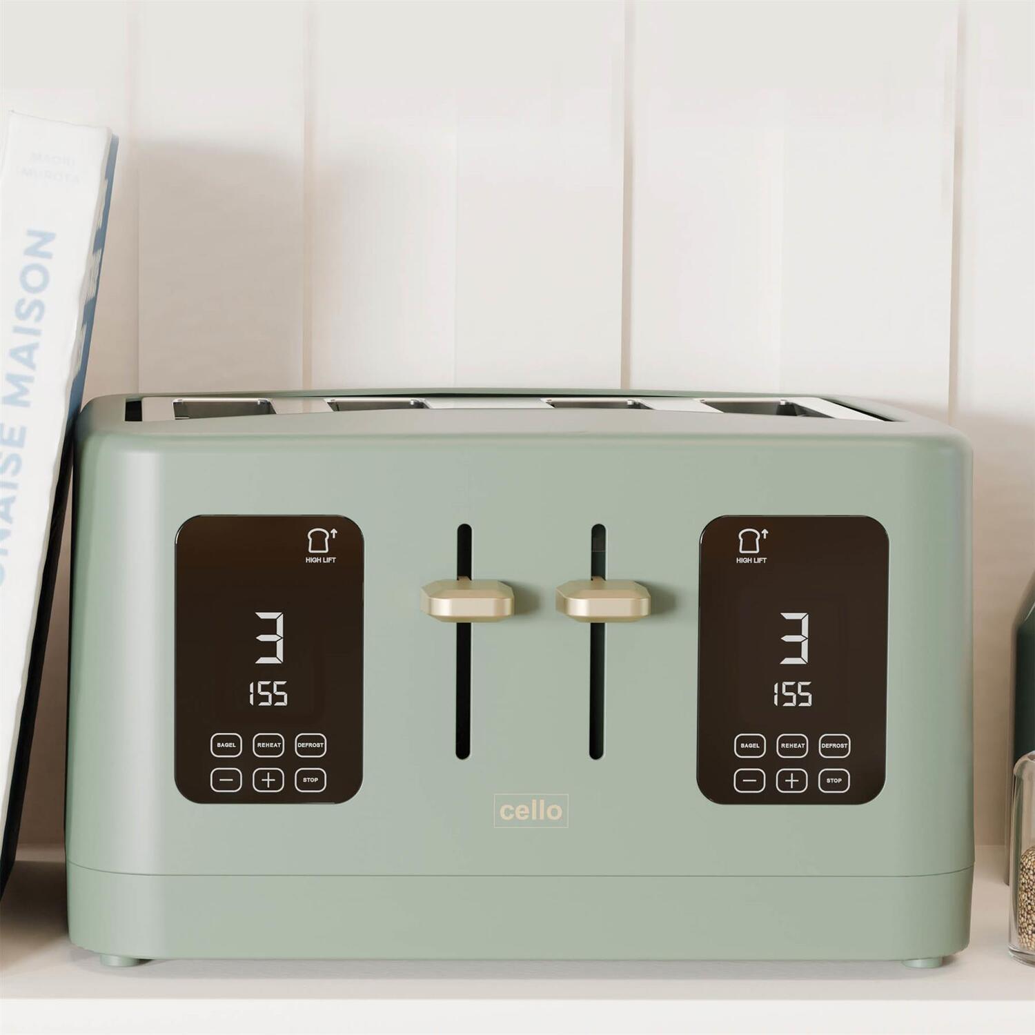 Cello Overture Range 4 Slice Toaster - Green