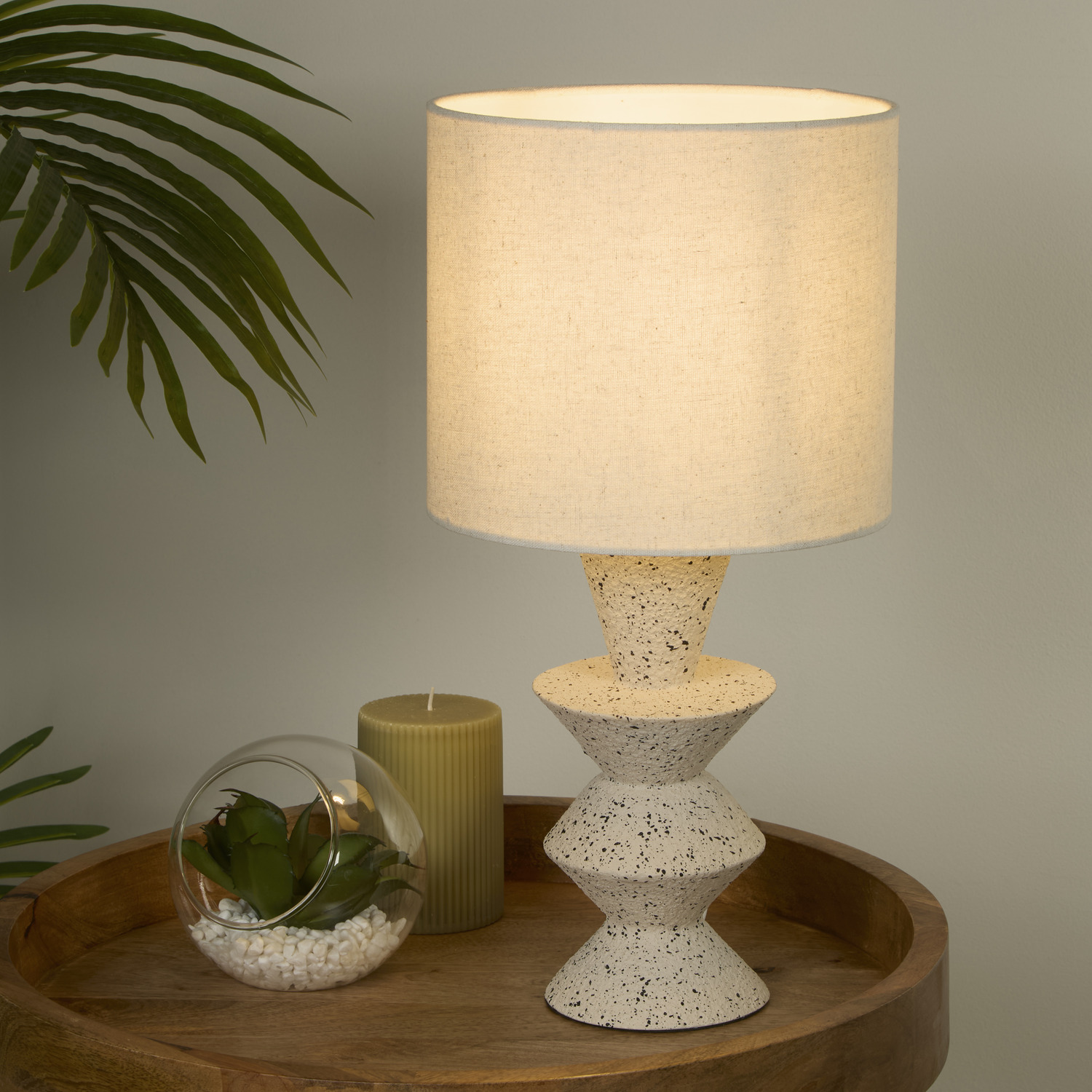 Image of Malacca Shaped stoneware table lamp -&hellip;