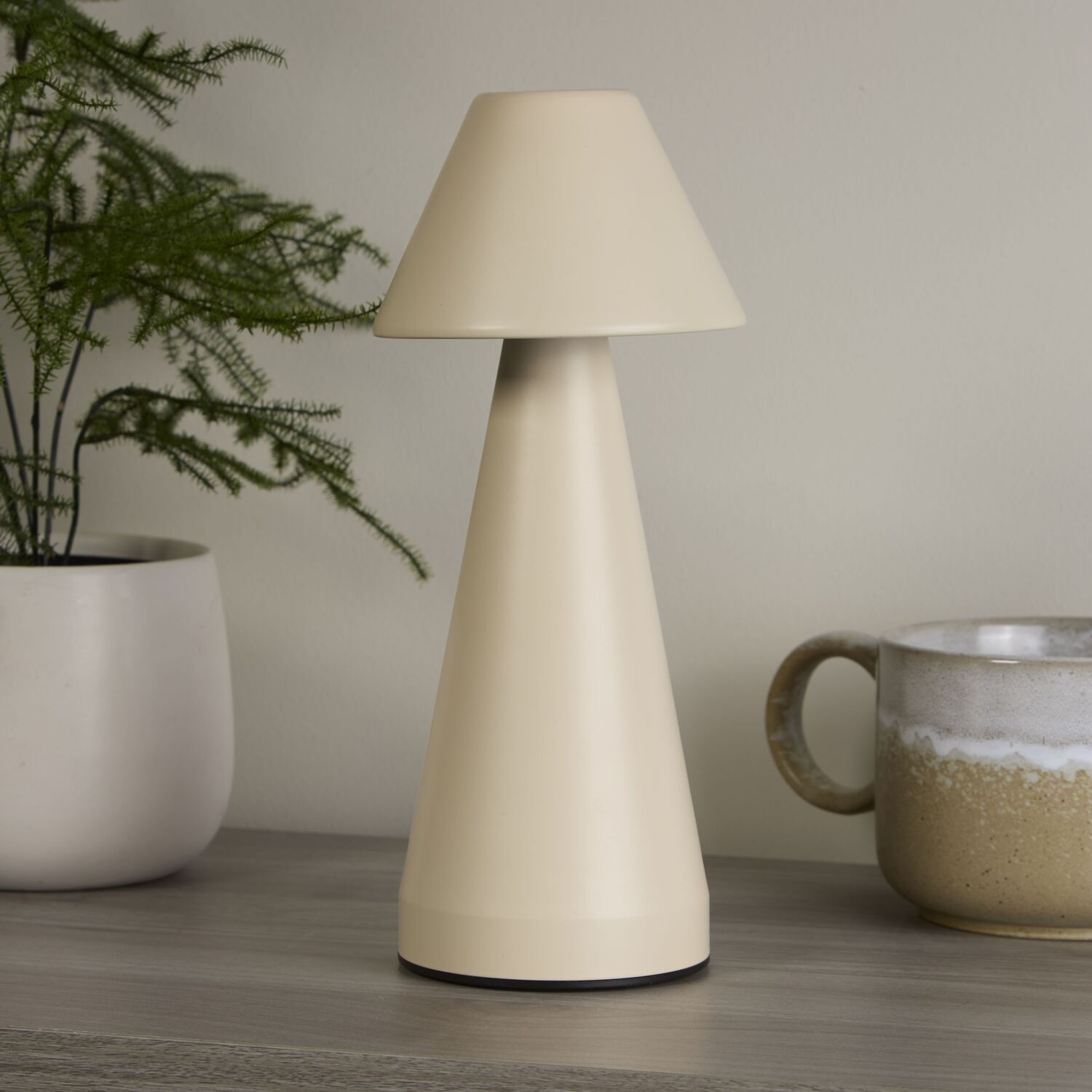 Image of Rechargeable Cream Cone Table Lamp -&hellip;