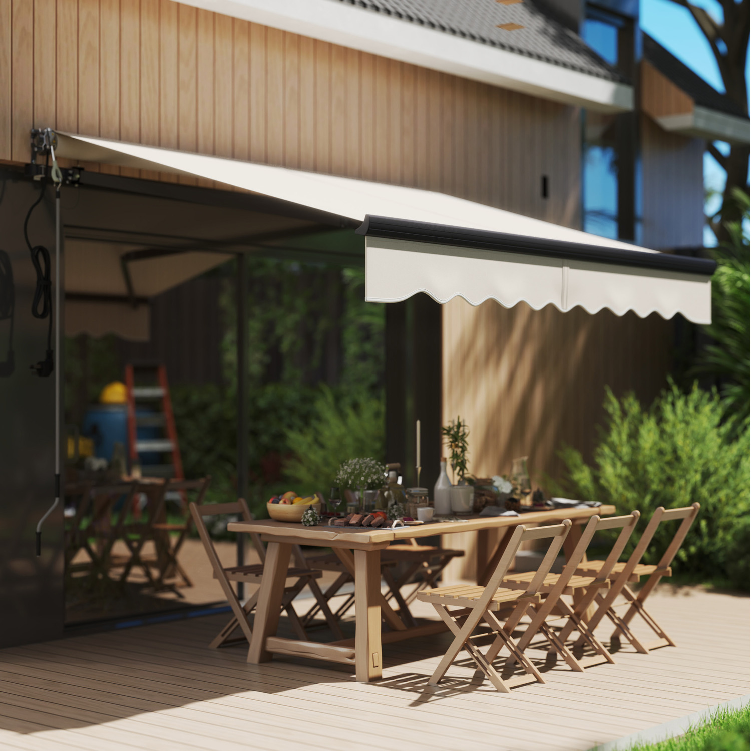 Image of Outsunny Electric Retractable Awning Aluminium Frame&hellip;
