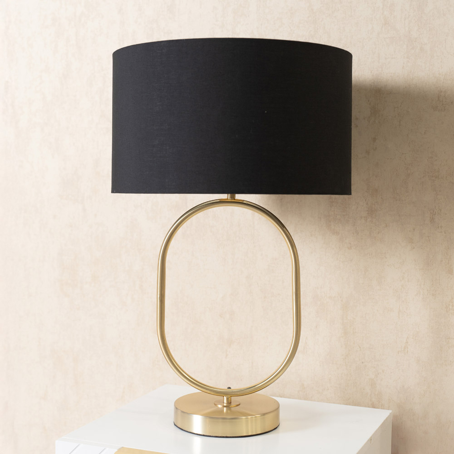 Image of Antonia Brushed Gold Oval Table Lamp&hellip;