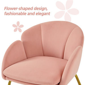 Pink Yaheetech Flower Shape Vanity Chair Accent Chair shot 7791821