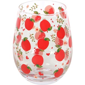 Apple Print Stemless Glass