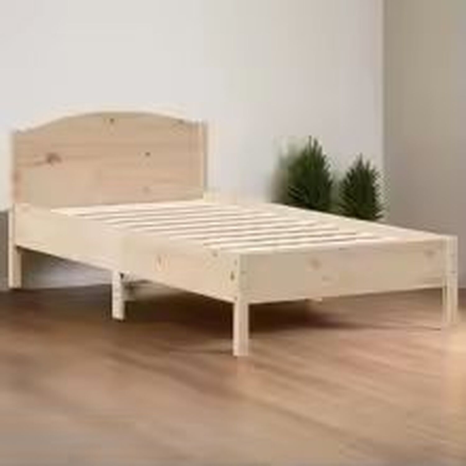 Small Singletwin Solid Wood Pine Bed Frame - Brown