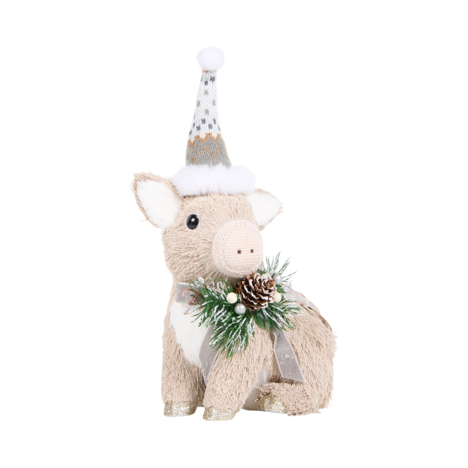 Christmas Pig in Hat