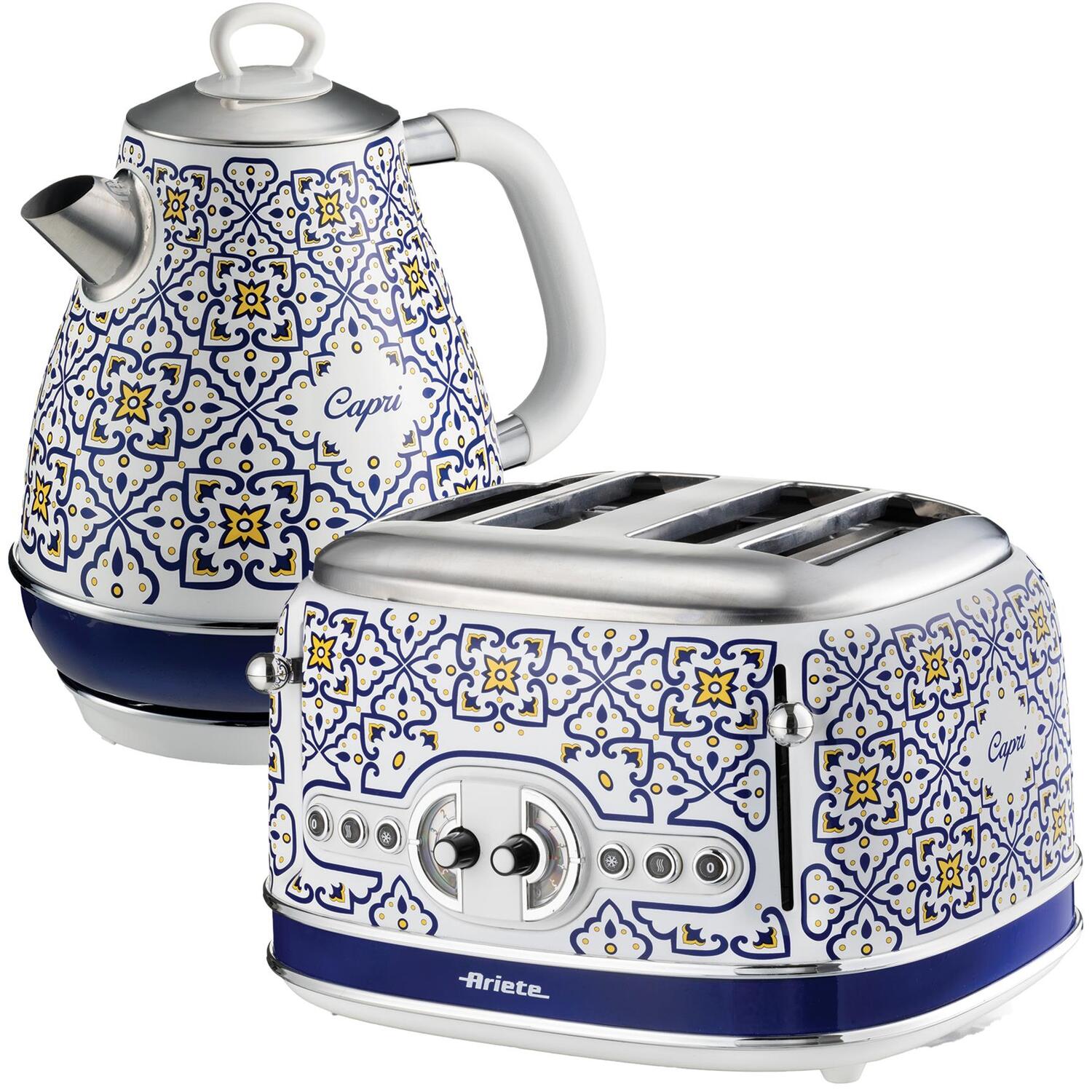Capri 1.7L Kettle  4 Slice Toaster - Blue