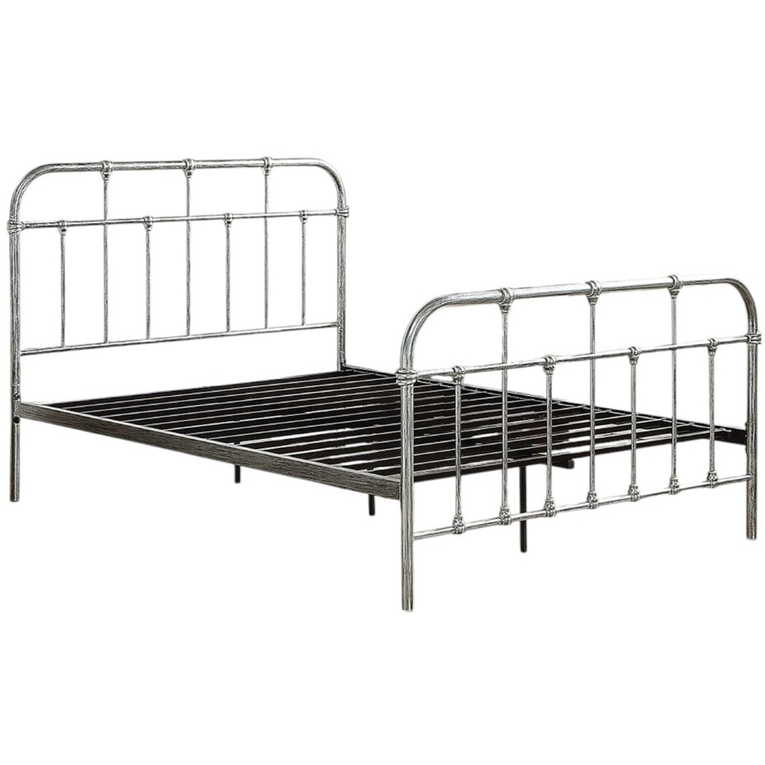 Camden Distressed Steel Effect Metal Bed Frame - Distressed Steel King