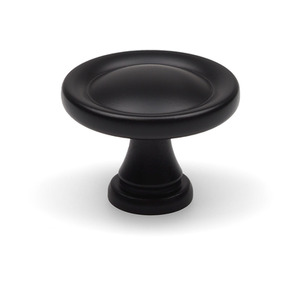 Matt Black Cabinet Knob Traditional Round Kitchen Cupboard 31mm Pull