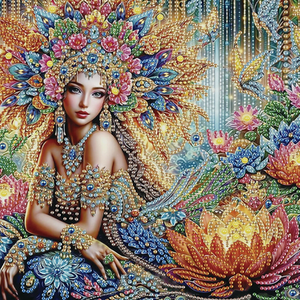 Thai Lady with Lotus Flower Diamond Painting Kit