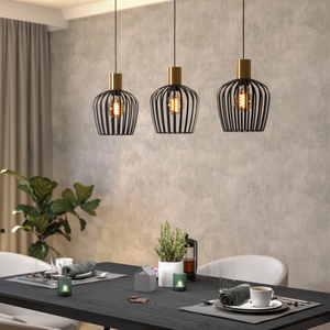Eglo Empoli Black  Brushed Brass 3 Pendant Light WBS