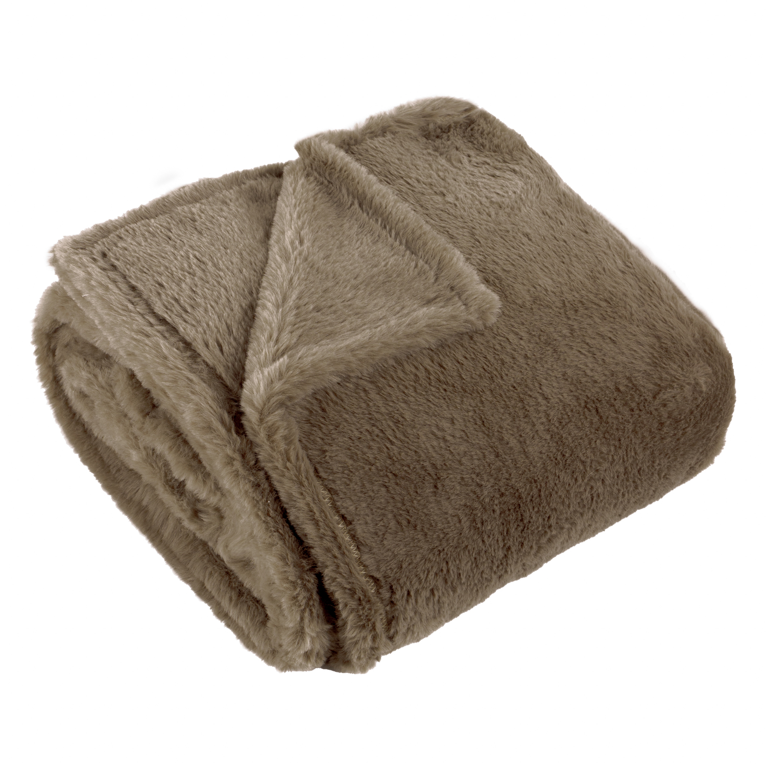 Kallu Double-Sided Faux-Fur Throw - Mocha / 150cm