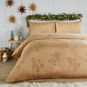 Gingerbread Tufted Soft Touch Duvet Cover Set Super King