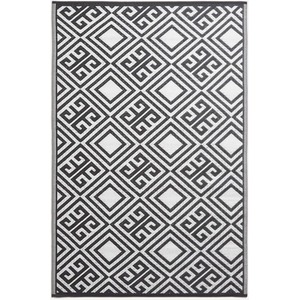 Homescapes Outdoor Rug Waterproof Reversible, 120 x 186 cm, Monochrome Geometric