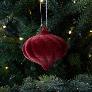 Set of 2 Flocked Onion Baubles