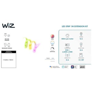 White WiZ LED Smart Coloured Light Strip 1 Meter Extension shot 9875220