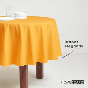 Mustard Plain Cotton Round Tablecloth shot 9904070
