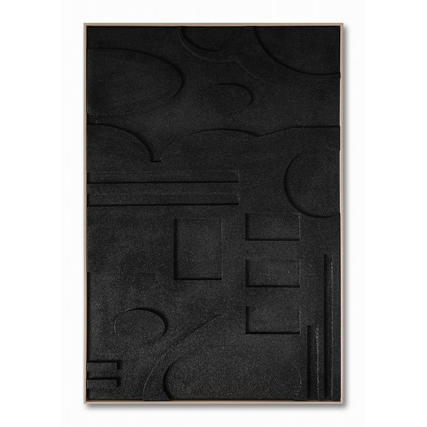 Abstract Black Textured Wall Art - Black