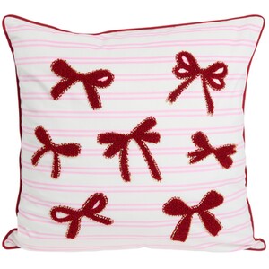 Festive Bows Embellished Cushion