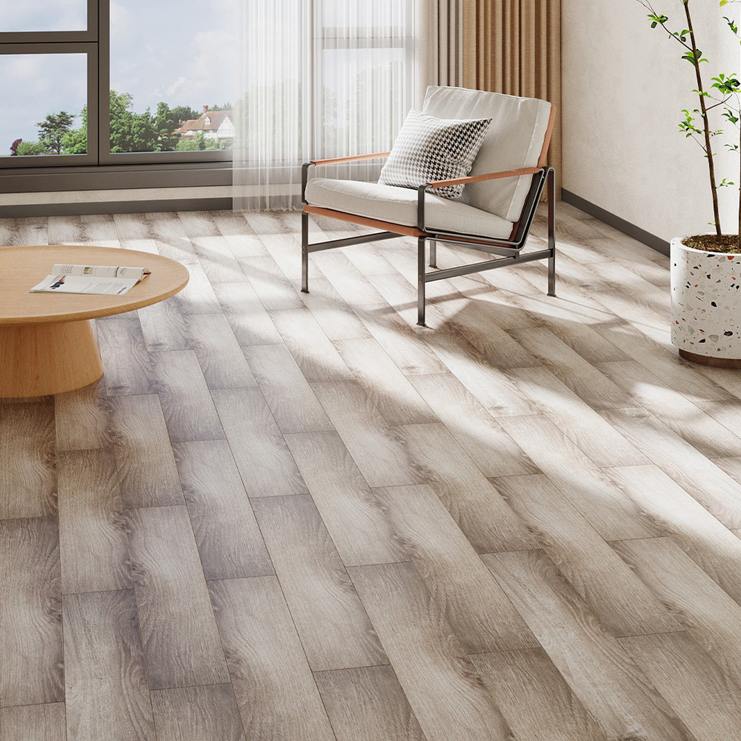 Lifeideas Set of 36 Self Adhesive PVC Flooring - Dark Brown