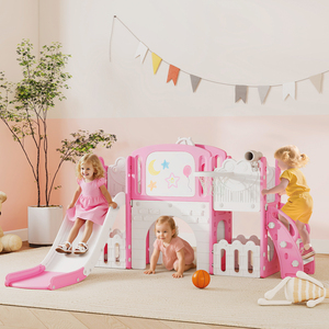 AIYAPLAY 7 in 1 Toddler Slide Set with Basketball Hoop