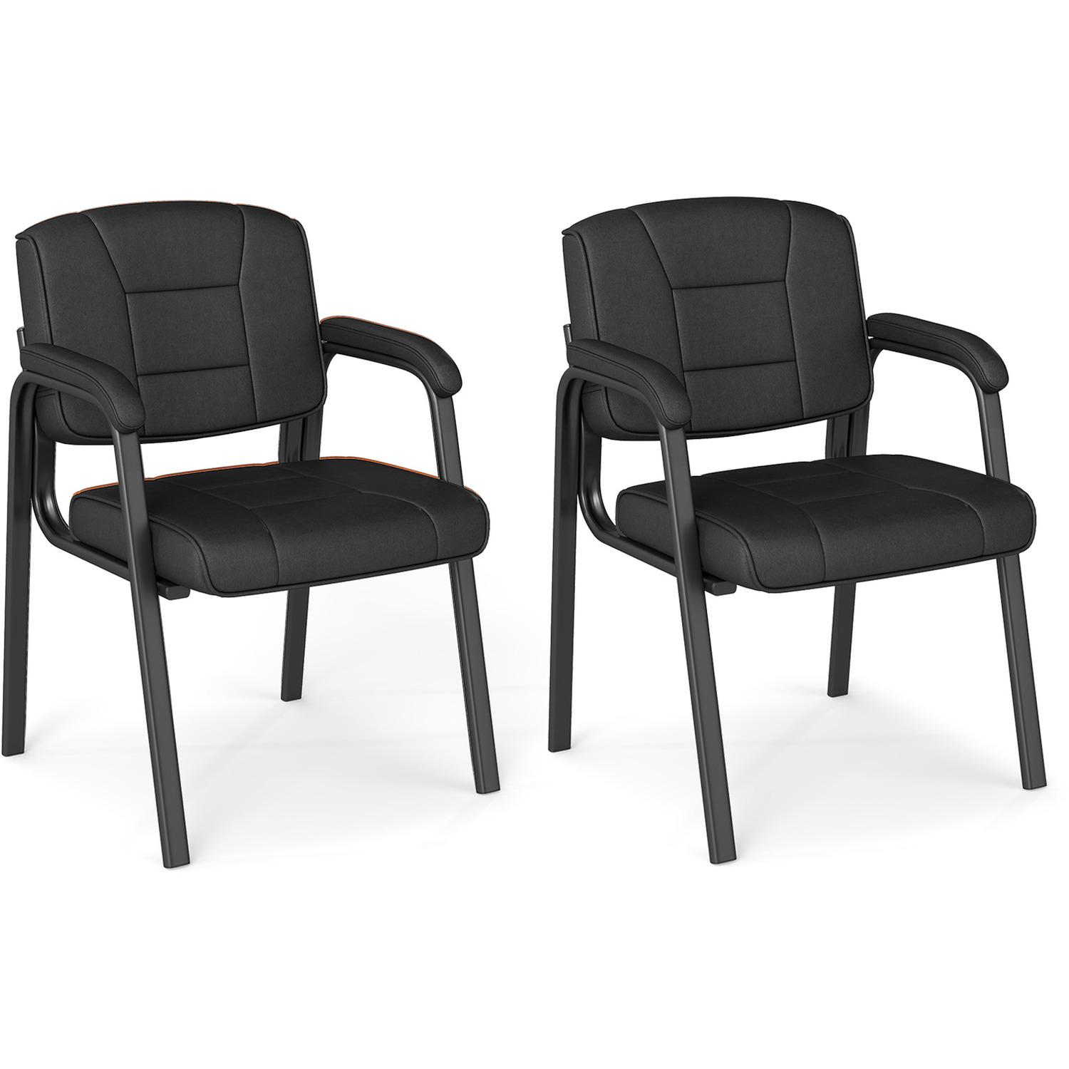 Set Of 2 Modern Office Desk Chairs - Black