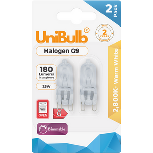 UniBulb Halogen G9 Capsule 180lm 25W 2800K