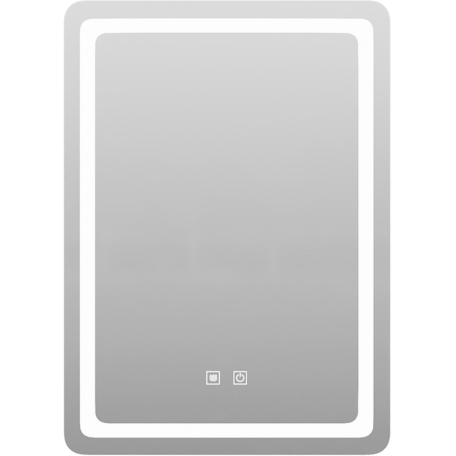 Anti-fog Bathroom Mirror with Dimmable LED Light - Silver